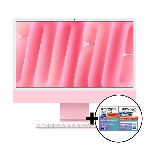 Apple iMac 24&quot M4 8-Core/16GB/256GB 8GPU Pink &amp Bitdefender Total Security All in One PC
