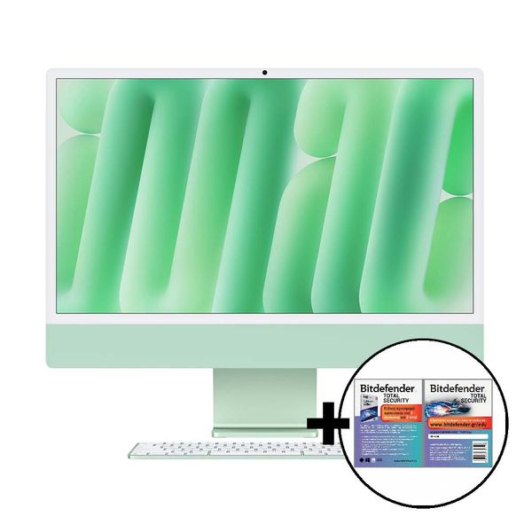 Apple iMac 24&quot M4 10-Core/16GB/512GB 10GPU Green &amp Bitdefender Total Security All in One PC