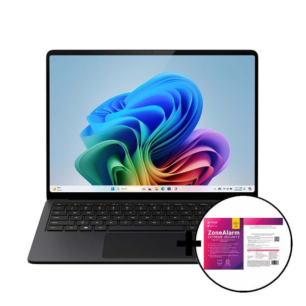 Microsoft Surface Laptop Copilot+ PC 13&quot Snapdragon X Elite C12/16GB/512GB Black &amp ZoneAlarm Extreme Security Laptop