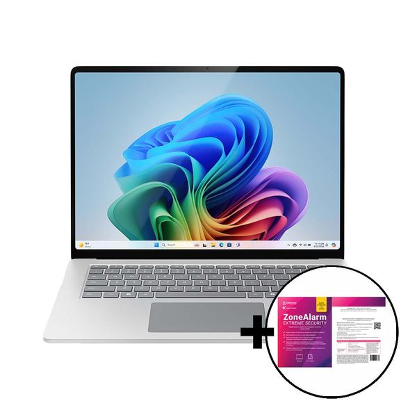 Microsoft Surface Laptop Copilot+ PC 15&quot Snapdragon X Elite C12/16GB/256GB Platinum &amp ZoneAlarm Extreme Security Laptop