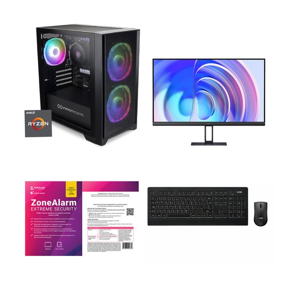 Infinity Gear Core R5 Max Rev.7 &amp A24i 23.8&quot IPS 100Hz &amp Desktop Wireless Black 2 &amp Extreme Security NextGen 1 Devi