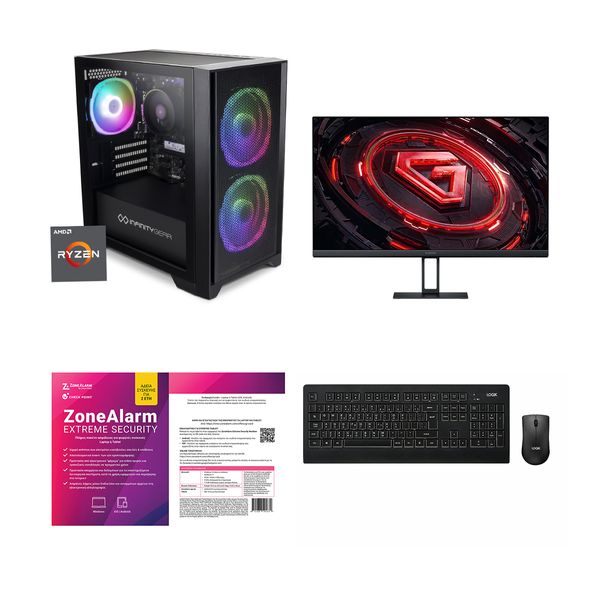 Infinity Gear Core R5 Max Rev.7 &amp G24i 180hz 1ms FreeSync &amp Desktop Wireless Black 2 &amp Extreme Security NextGen 1 Devic