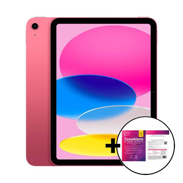 Apple iPad 10.9&quot 10th Gen Wi-Fi 256GB Pink &amp ZoneAlarm Extreme Security Tablet