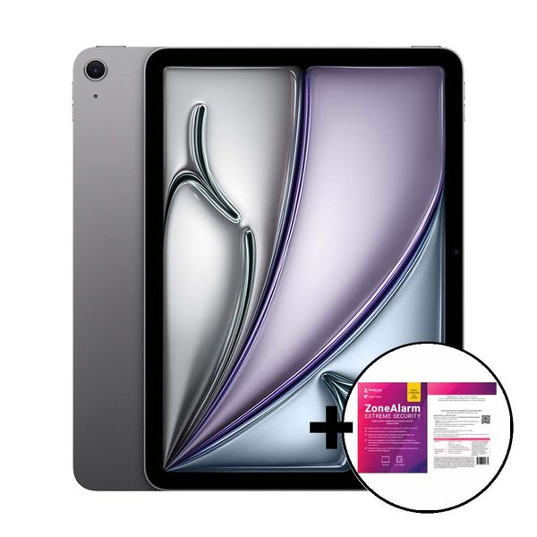 Apple iPad Air 11&quot M2 256GB Wi-Fi Space Grey &amp ZoneAlarm Extreme Security Tablet