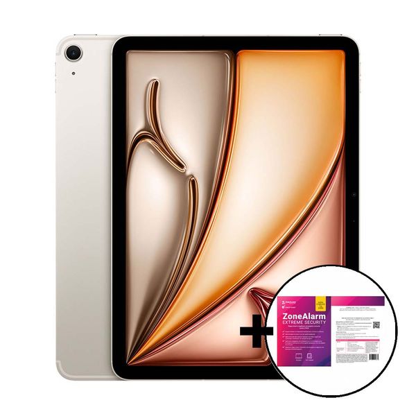Apple iPad Air 11&quot M2 256GB 5G Silver &amp ZoneAlarm Extreme Security Tablet