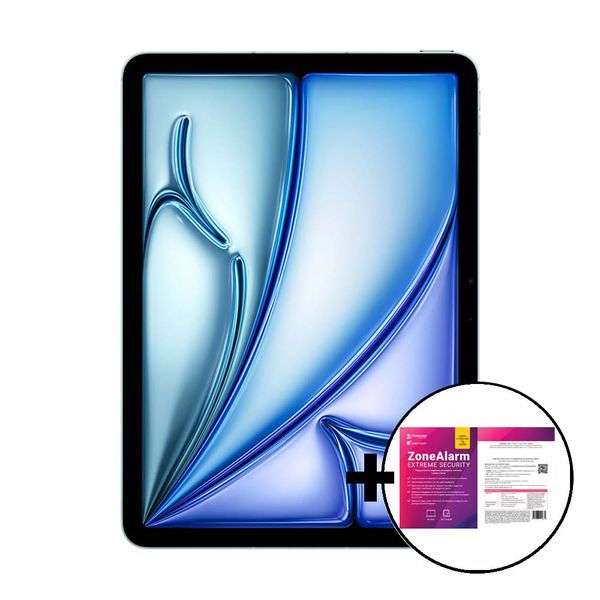 Apple iPad Air 11&quot M2 512GB 5G Blue &amp ZoneAlarm Extreme Security Tablet