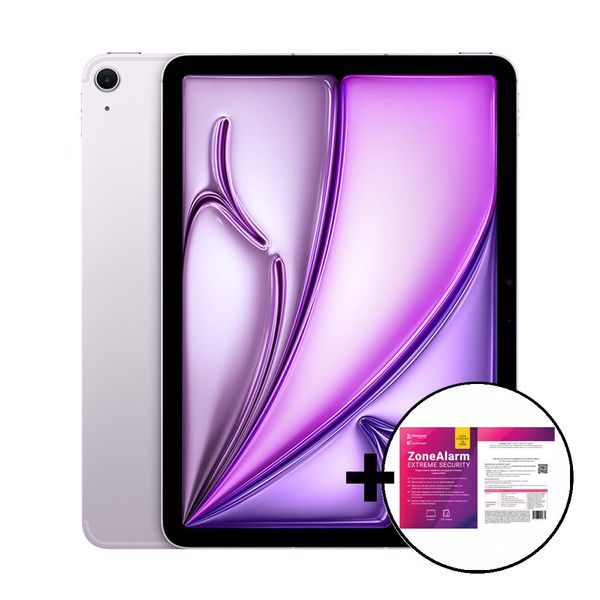 Apple iPad Air 11&quot M2 512GB 5G Purple &amp ZoneAlarm Extreme Security Tablet