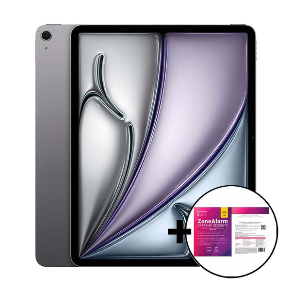 Apple iPad Air 13&quot M2 128GB Wi-Fi Space Grey &amp ZoneAlarm Extreme Security Tablet