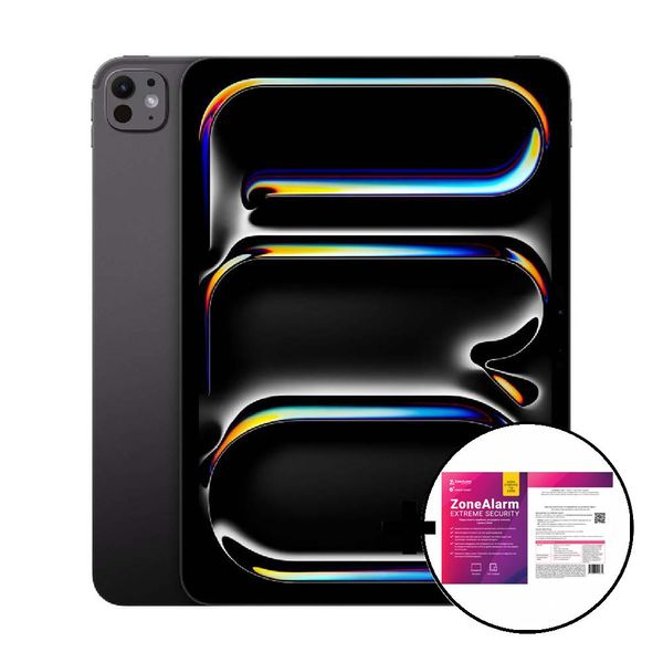 Apple iPad Pro 11&quot M4 Standard Glass 256GB Wi-Fi Space Black &amp ZoneAlarm Extreme Security Tablet