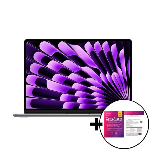 Apple MacBook Air 13 M3 8-Core/8GB/512GB/10-Core GPU Space Gray &amp ZoneAlarm Extreme Security Laptop