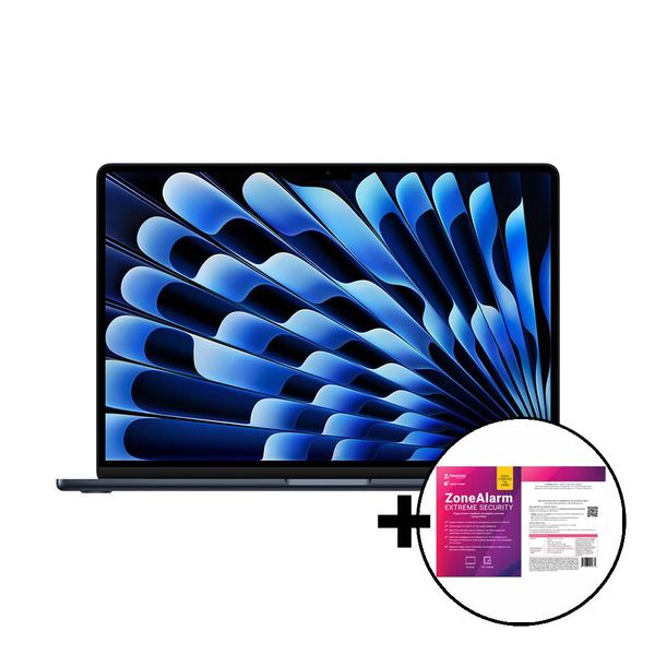 Apple MacBook Air 15 M3 8-Core/16GB/512GB/10-Core GPU Midnight &amp ZoneAlarm Extreme Security Laptop