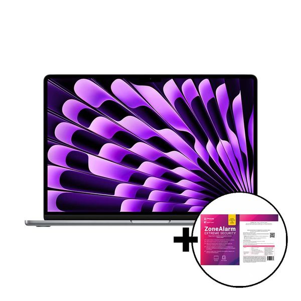 Apple MacBook Air 15 M3 8-Core/24GB/512GB/10-Core GPU Space Gray &amp ZoneAlarm Extreme Security