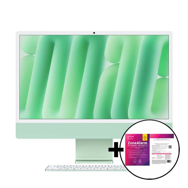 Apple iMac 24&quot M4 8-Core/16GB/256GB 8GPU Green &amp ZoneAlarm Extreme Security All in One PC