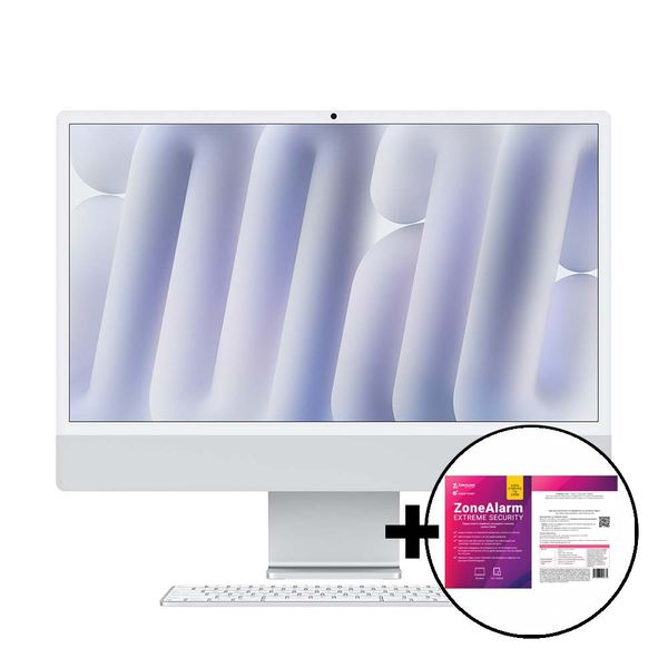 Apple iMac 24&quot M4 10-Core/16GB/256GB 10GPU Silver &amp ZoneAlarm Extreme Security All in One PC