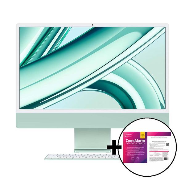 Apple iMac 24&quot M3 8-Core/8GB/256GB/8-Core GPU Green &amp ZoneAlarm Extreme Security All in One PC
