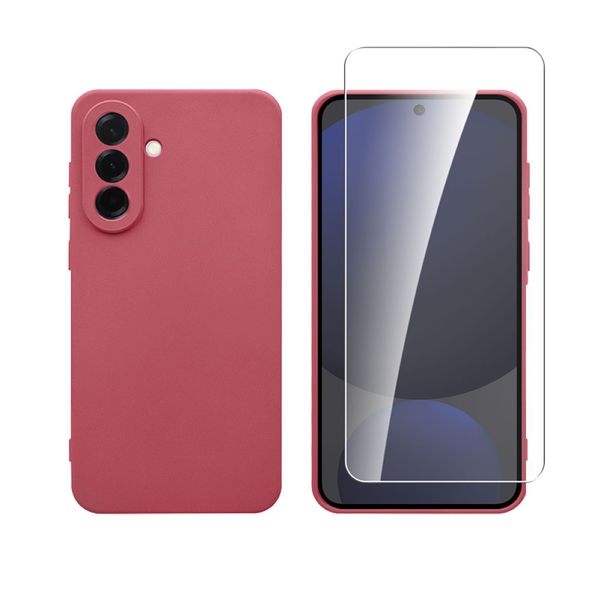 Redshield Samsung Galaxy A36 Silicone Case & Tempered Glass Red Θήκη Κινητού & Προστατευτικό Οθόνης