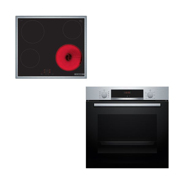Bosch HBA534ES4 Inox & PKE645BA2E Set Εντοιχισμού