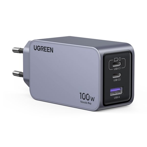 Ugreen GaN X757 100W Combo+Type C 100W cable 1.5m 25874 Gray Φορτιστής