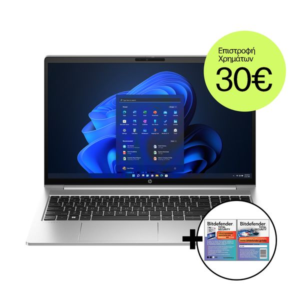 HP ProBook 450 G10 i5-1334U/16GB/512GB/Win 11 Pro με HP 3Y Onsite ( next business day) &amp Bitdefender Total Security Laptop