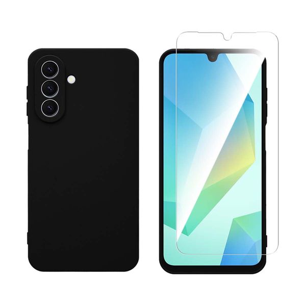 Redshield Samsung Galaxy A26 Silicone Black & Tempered Glass Θήκη Κινητού & Προστατευτικό Οθόνης
