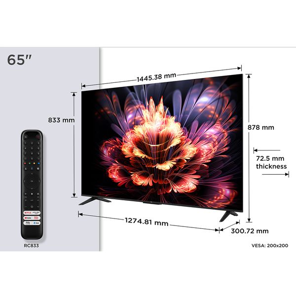 TCL LED 75V6C 75" Τηλεόραση Google TV 4K
