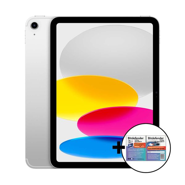 Apple iPad A16 4GB/512GB 5G Silver &amp Bitdefender Total Security Tablet
