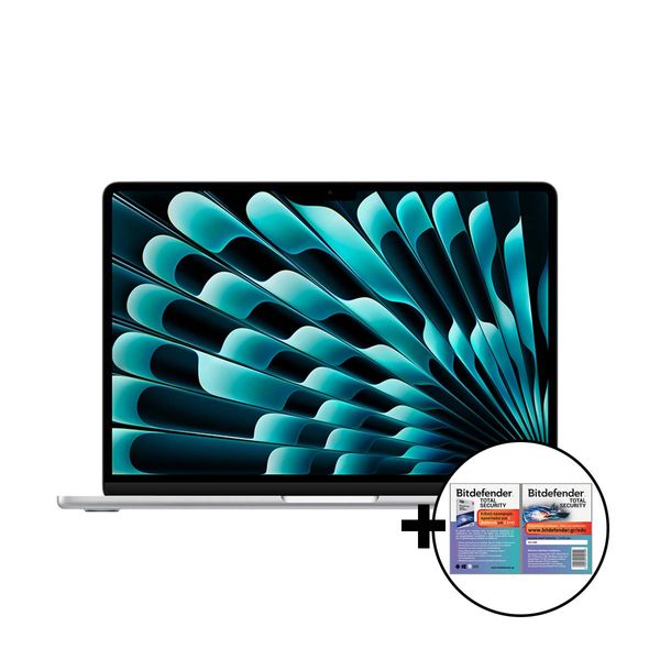 Apple MacBook Air 13&quot M4 10-Core/24GB/512GB/10-Core GPU Silver &amp Bitdefender Total Security Laptop