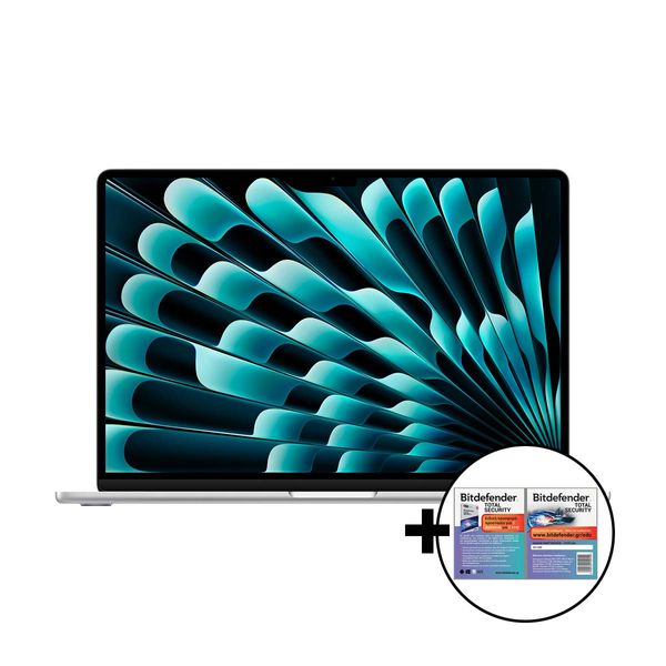 Apple MacBook Air 15&quot M4 10-Core/16GB/256GB/10-Core GPU Silver &amp Bitdefender Total Security Laptop