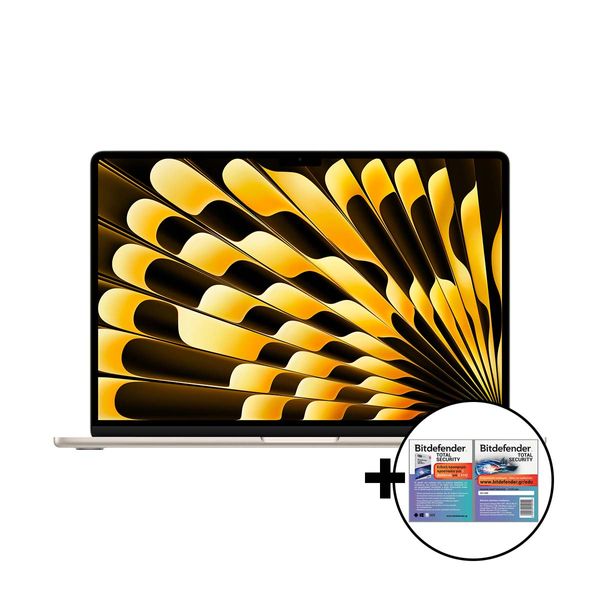 Apple MacBook Air 15&quot M4 10-Core/16GB/512GB/10-Core GPU Starlight &amp Bitdefender Total Security Laptop