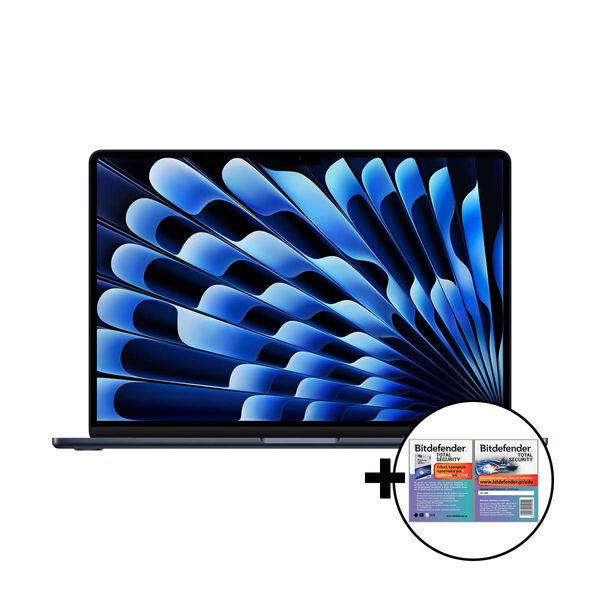 Apple MacBook Air 15&quot M4 10-Core/24GB/512GB/10-Core GPU Midnight &amp Bitdefender Total Security Laptop