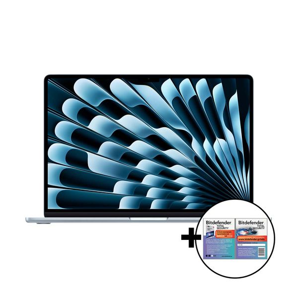 Apple MacBook Air 15&quot M4 10-Core/24GB/512GB/10-Core GPU Sky Blue &amp Bitdefender Total Security Laptop