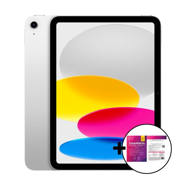 Apple iPad A16 4GB/256GB Wi-Fi Silver &amp ZoneAlarm Extreme Security Tablet