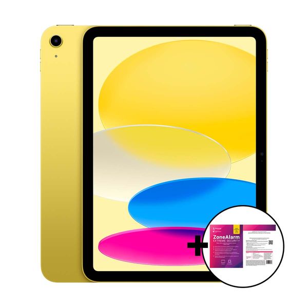 Apple iPad A16 4GB/512GB Wi-Fi Yellow &amp ZoneAlarm Extreme Security Tablet