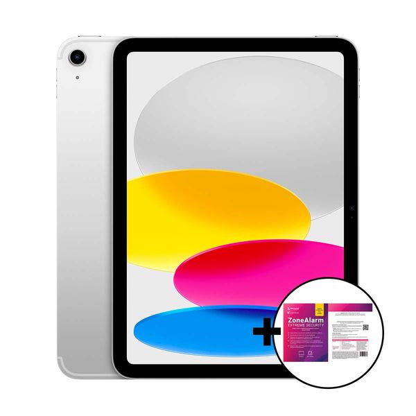 Apple iPad A16 4GB/256GB 5G Silver &amp ZoneAlarm Extreme Security Tablet