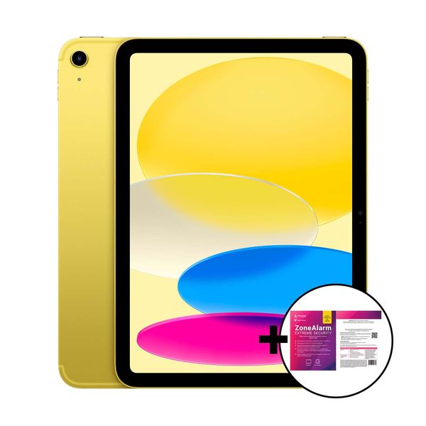 Apple iPad A16 4GB/256GB 5G Yellow &amp ZoneAlarm Extreme Security Tablet