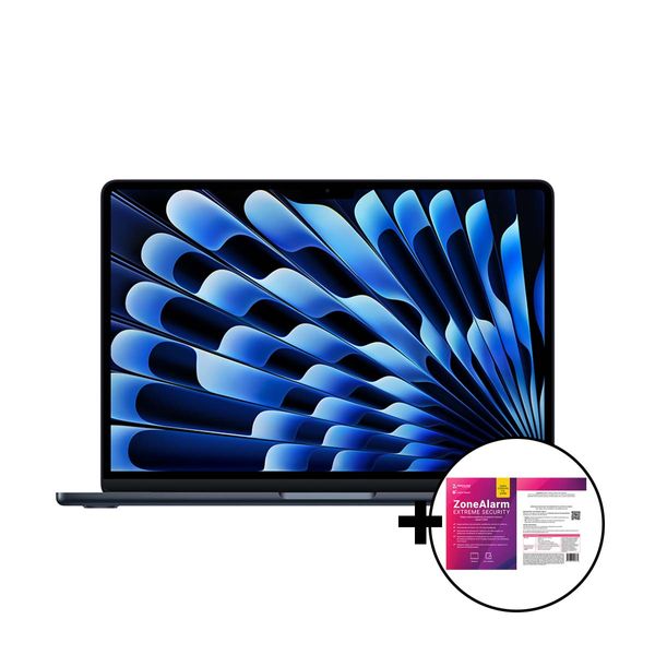 Apple MacBook Air 13&quot M4 10-Core/24GB/512GB/10-Core GPU Midnight &amp ZoneAlarm Extreme Security Laptop