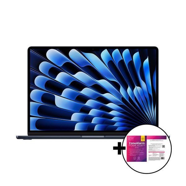 Apple MacBook Air 15&quot M4 10-Core/16GB/256GB/10-Core GPU Midnight &amp ZoneAlarm Extreme Security Laptop