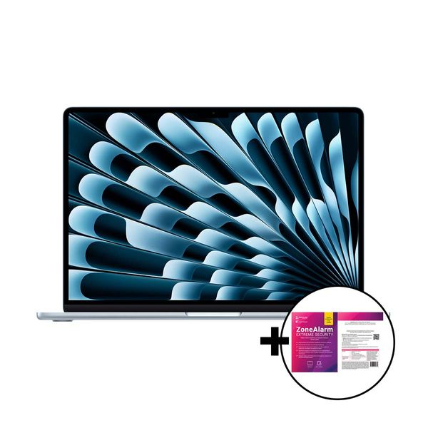 Apple MacBook Air 15&quot M4 10-Core/16GB/256GB/10-Core GPU Sky Blue &amp ZoneAlarm Extreme Security Laptop