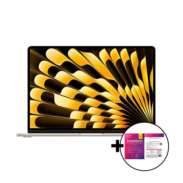 Apple MacBook Air 15&quot M4 10-Core/16GB/512GB/10-Core GPU Starlight &amp ZoneAlarm Extreme Security Laptop