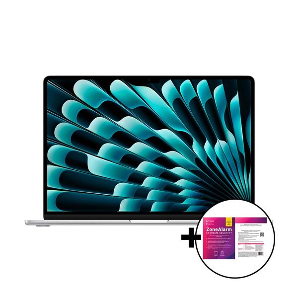 Apple MacBook Air 15&quot M4 10-Core/24GB/512GB/10-Core GPU Silver &amp ZoneAlarm Extreme Security Laptop