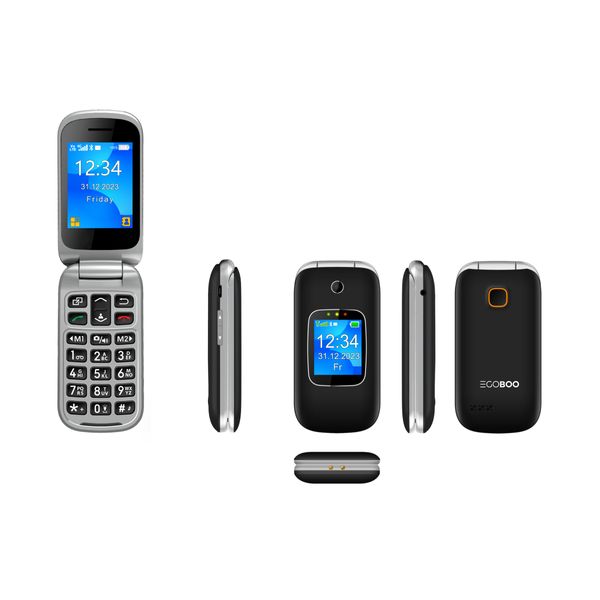 Egoboo Flip 4G Silver Κινητό Τηλέφωνο