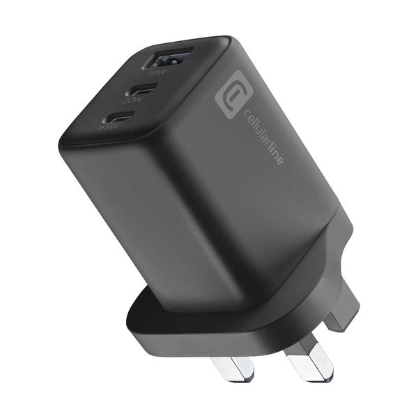 Cellular Line Triple 65Watt UK Black Φορτιστής