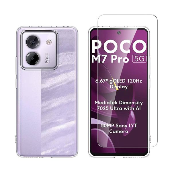 Redshield για Poco M7 Pro 5G Transparent Θήκη Κινητού & Προστατευτικό Οθόνης