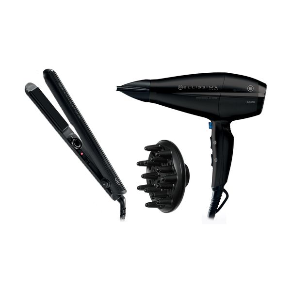 Imetec Bellissima Σεσουάρ Μαλλιών P11 2300W AC Motor & Ισιωτικό B15 50 Σετ