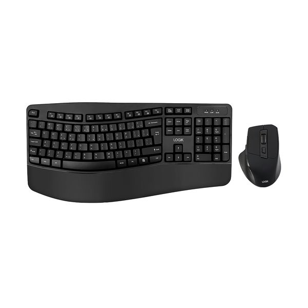 Logik LERGOCS25K Ergonomic Black Ασύρματο Πληκτρολόγιο & Ποντίκι