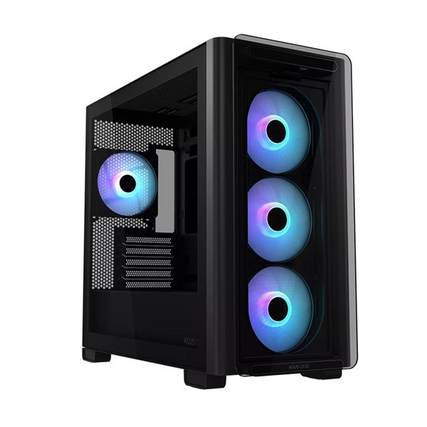 Asus A23 Plus Tempered Glass ARGB Black Κουτί Η/Υ