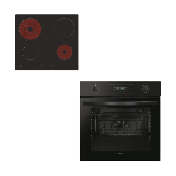 Candy FIDCP N615 L Black & CH64CCB/4U2 Set Εντοιχισμού