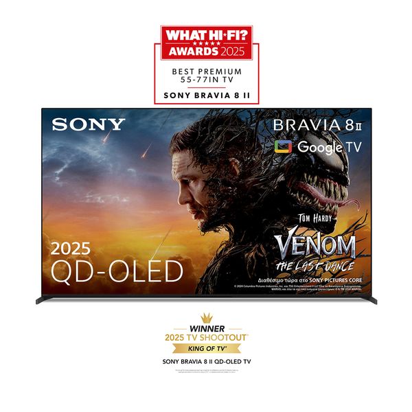 Sony BRAVIA 8 II QD-OLED Google TV (2025) 55" AI XR Processor Τηλεόραση Smart 4K