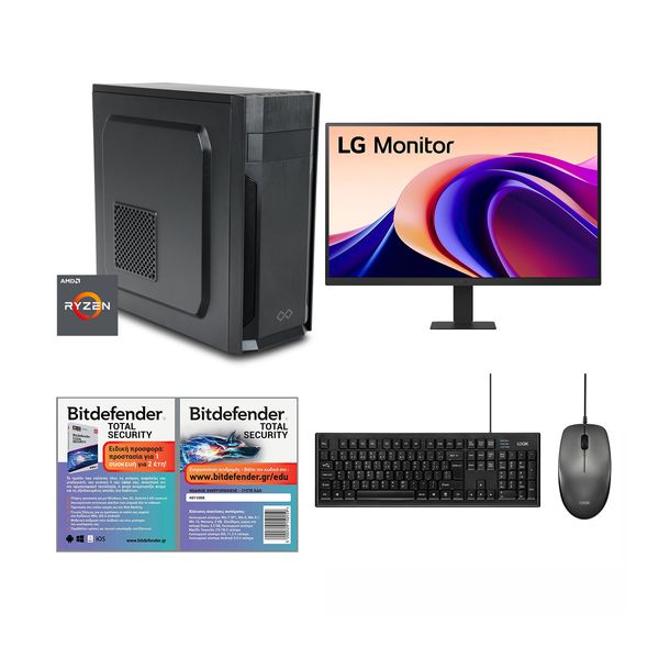 Infinity Gear Alpha R5 Max Rev.B2 & LG 27U631A-B IPS 100Hz USB C 2K & Logik Desktop Black & Antivirus Bitdefender Total Security