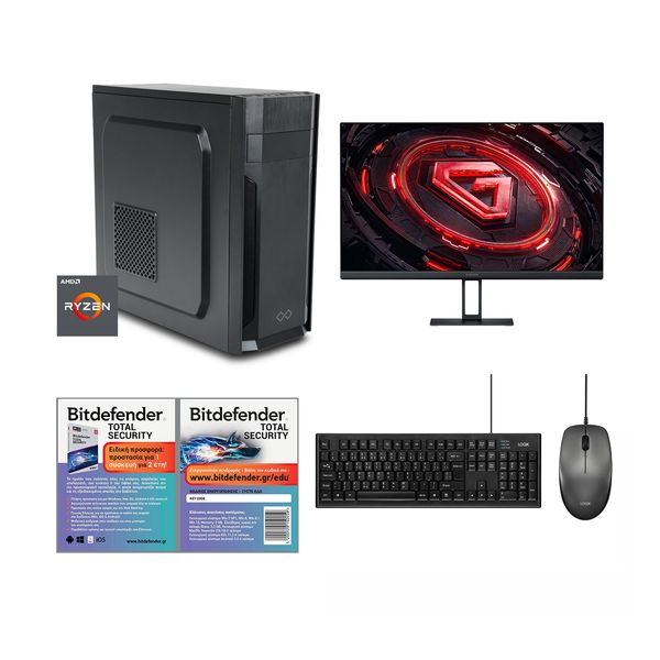 Infinity Gear Alpha R5 Max Rev.B1 &amp Xiaomi G24i 180hz 1ms FreeSync &amp Logik Desktop Black &amp Antivirus Bitdefender Total 